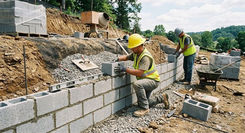 Block Wall Installation in Monroe, CT