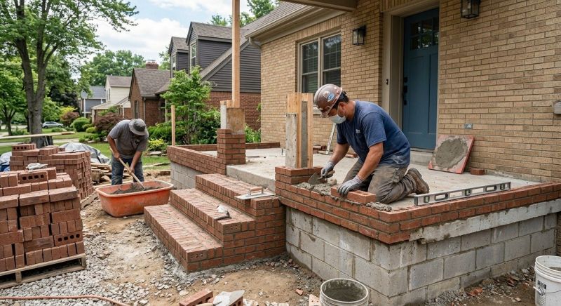 Brick Porch Installation in Norwalk, CT