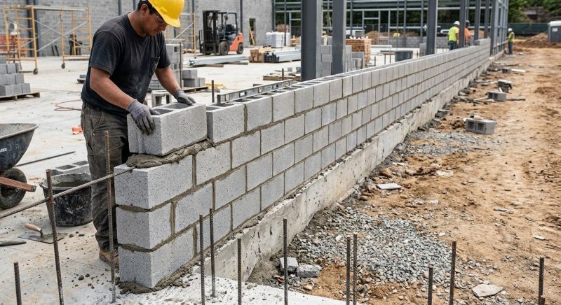 Cinder Blocks Installation in Port Jefferson Station, NY